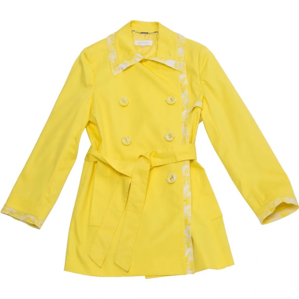 Escada yellow trench coat size 44